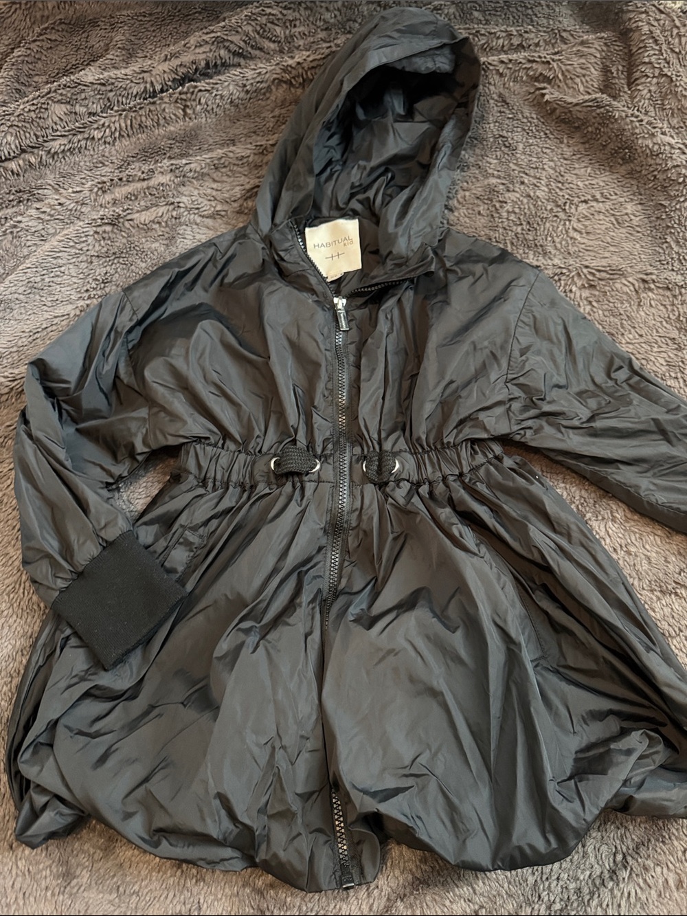 Habitual Brand Kids Black Hooded Jacket with Cinched Waist